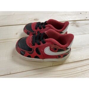Nike Force 1 Crib‎ SE Lady Bug Red Black Infant Toddler Shoes Sz 4c SI23